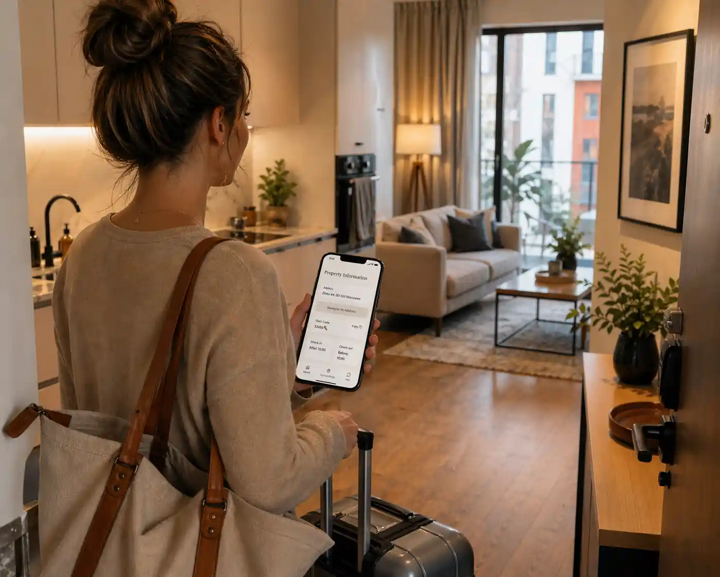 Host messaging guest with clear and helpful instructions on phone